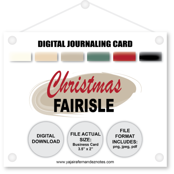 Christmas Fairisle DJC1: Digital Journaling Card - Image 4