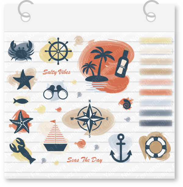 Nautical DPSC1: Digital Planner Sticker Collection