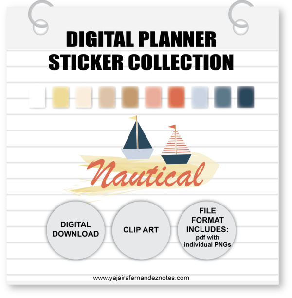 Nautical DPSC1: Digital Planner Sticker Collection - Image 2