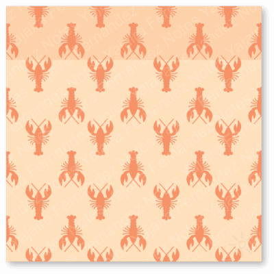 Beach Coral Lobster Seamless Pattern